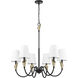 Claudelle 6 Light 32 inch Matte Black and Modern Gold Chandelier Ceiling Light