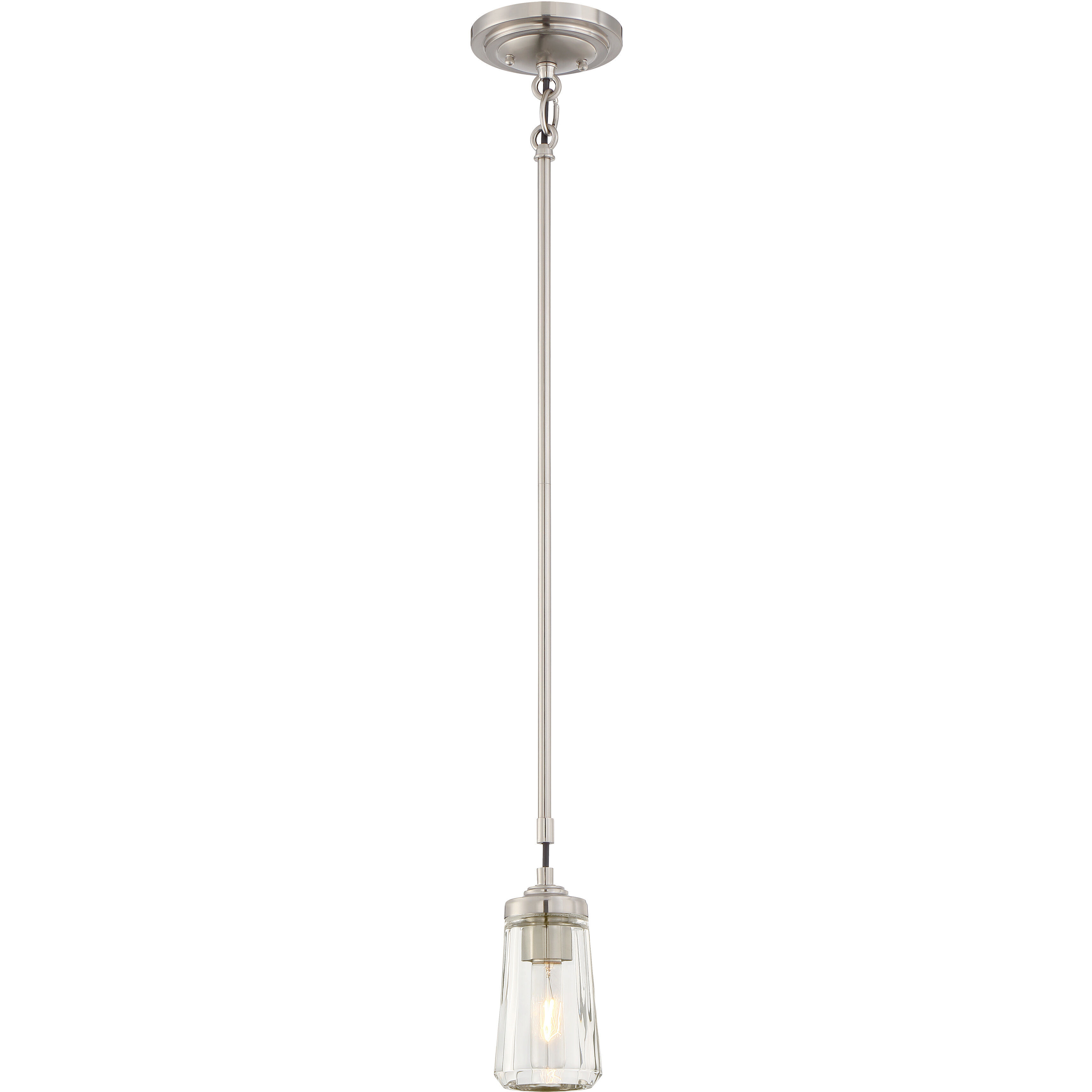 Poleis 1 Light 3.75 inch Brushed Nickel Mini Pendant Ceiling Light