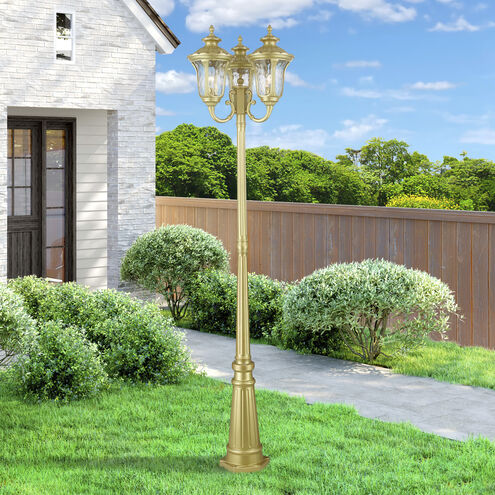 Oxford 3 Light 87 inch Soft Gold Outdoor Post Light, 3-Head