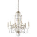 Wildwood 6 Light 30 inch Antique Silver Leaf Chandelier Ceiling Light, Small
