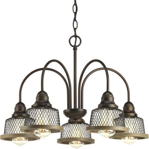 Biarritz 5 Light 24 inch Antique Bronze Chandelier Ceiling Light