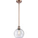 Ballston Athens 1 Light 8 inch Antique Copper Pendant Ceiling Light in Seedy Glass, Ballston