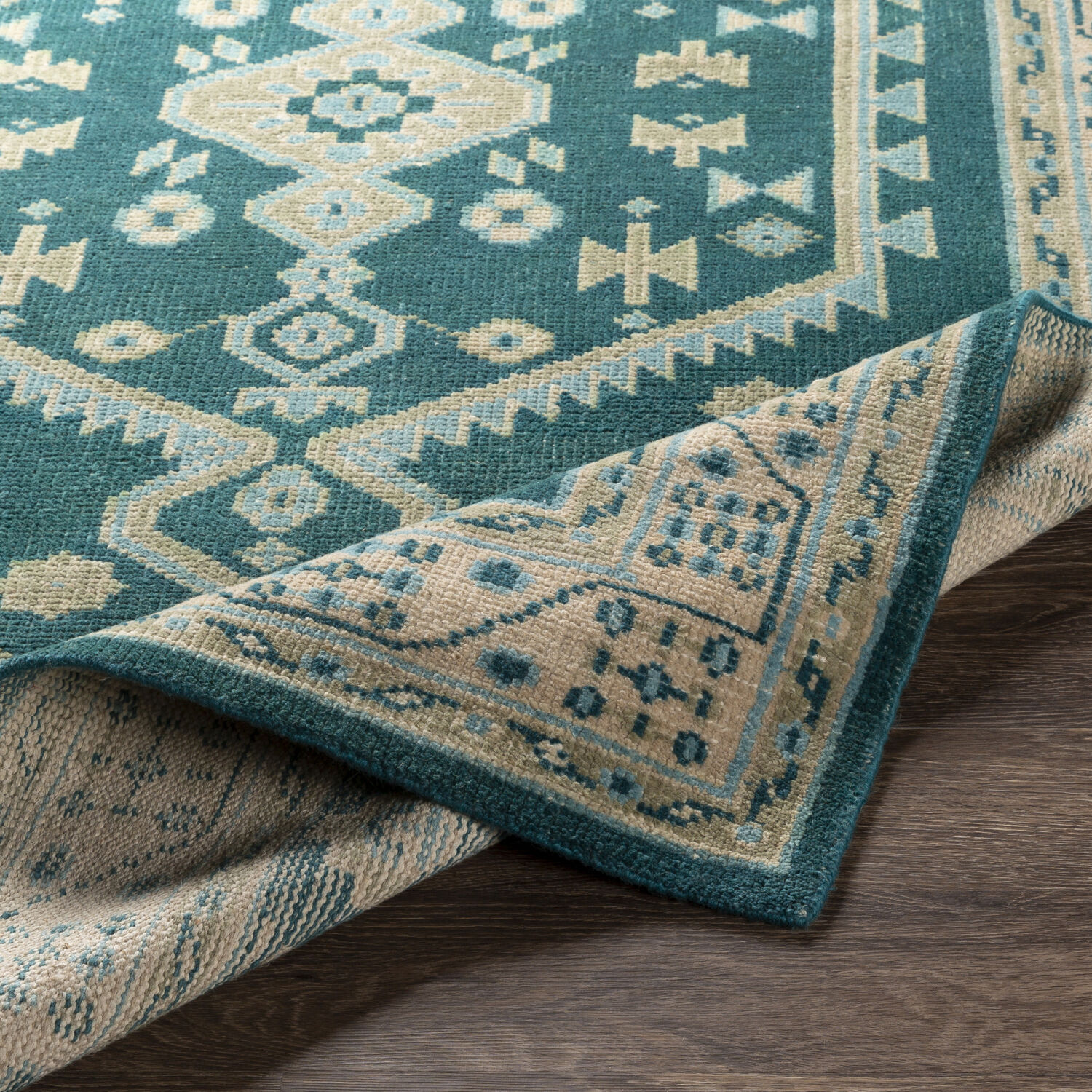 Milas 120 X 96 inch Teal Rug in 8 x 10, Rectangle