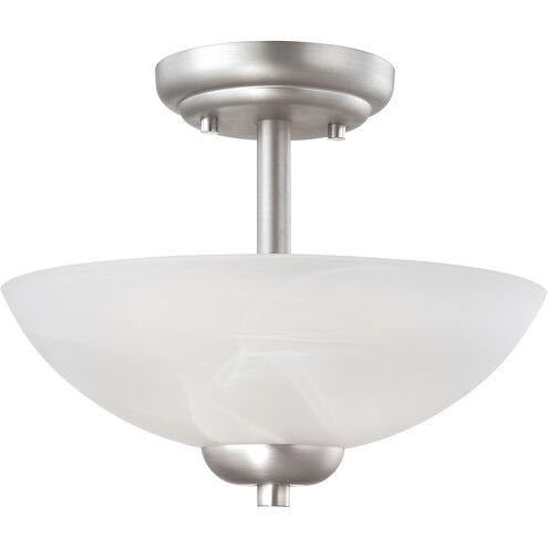 Tia 2 Light 12 inch Matte Nickel Semi Flush Mount Ceiling Light