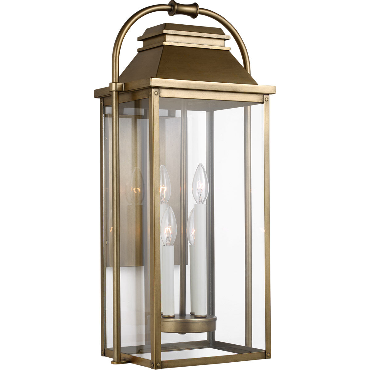 Sean Lavin Wellsworth 4 Light 26.88 inch Painted Distressed Brass Outdoor Wall Lantern