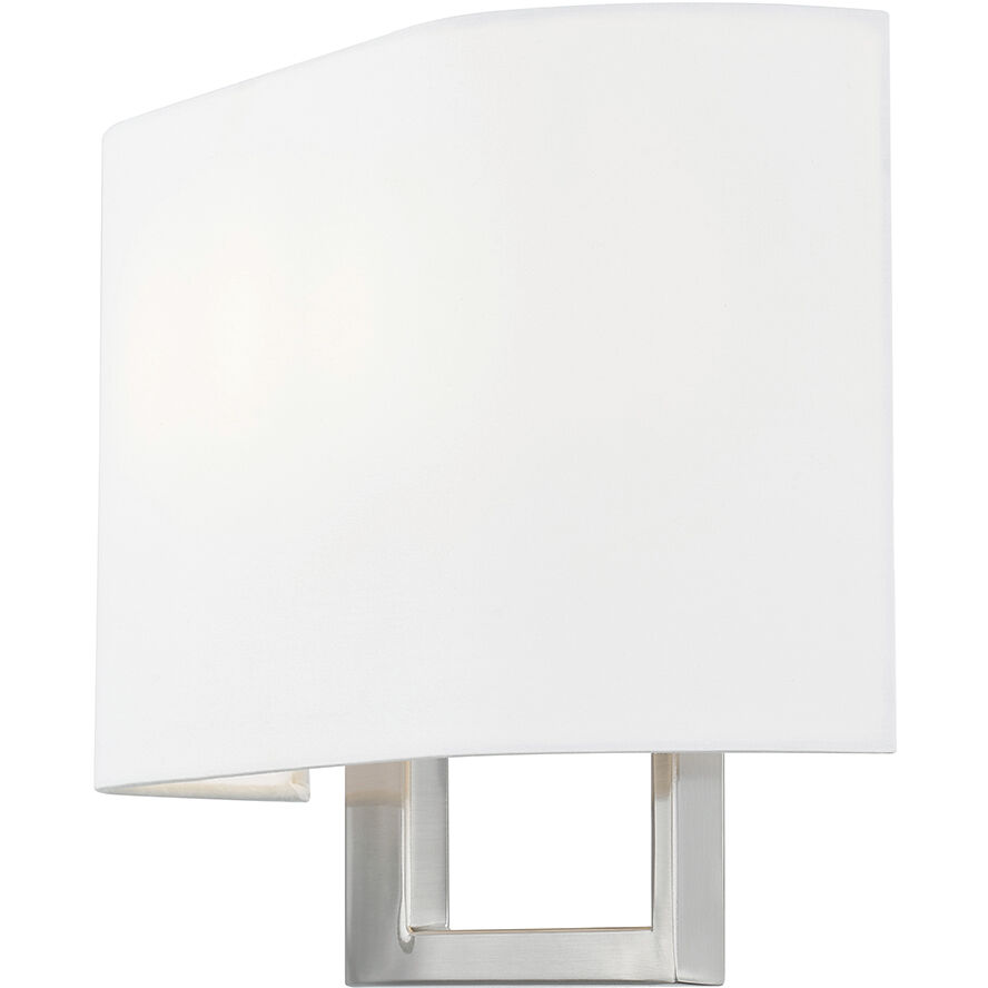 Textile Collection Wall Sconce Wall Light in Brushed Nickel, Callie Family