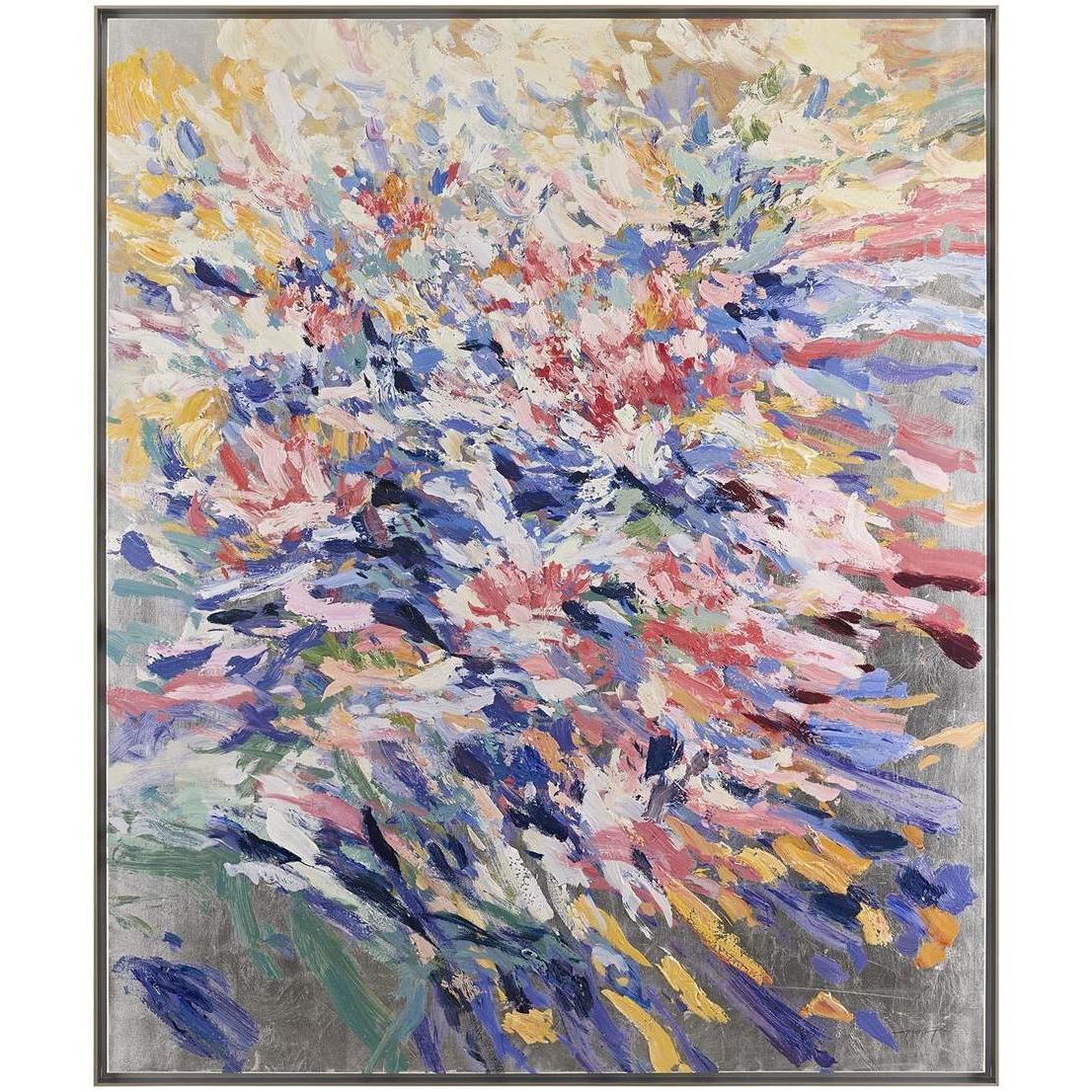 Teng Fei's Floral Flares 73 X 61 inch Oils and Original Art