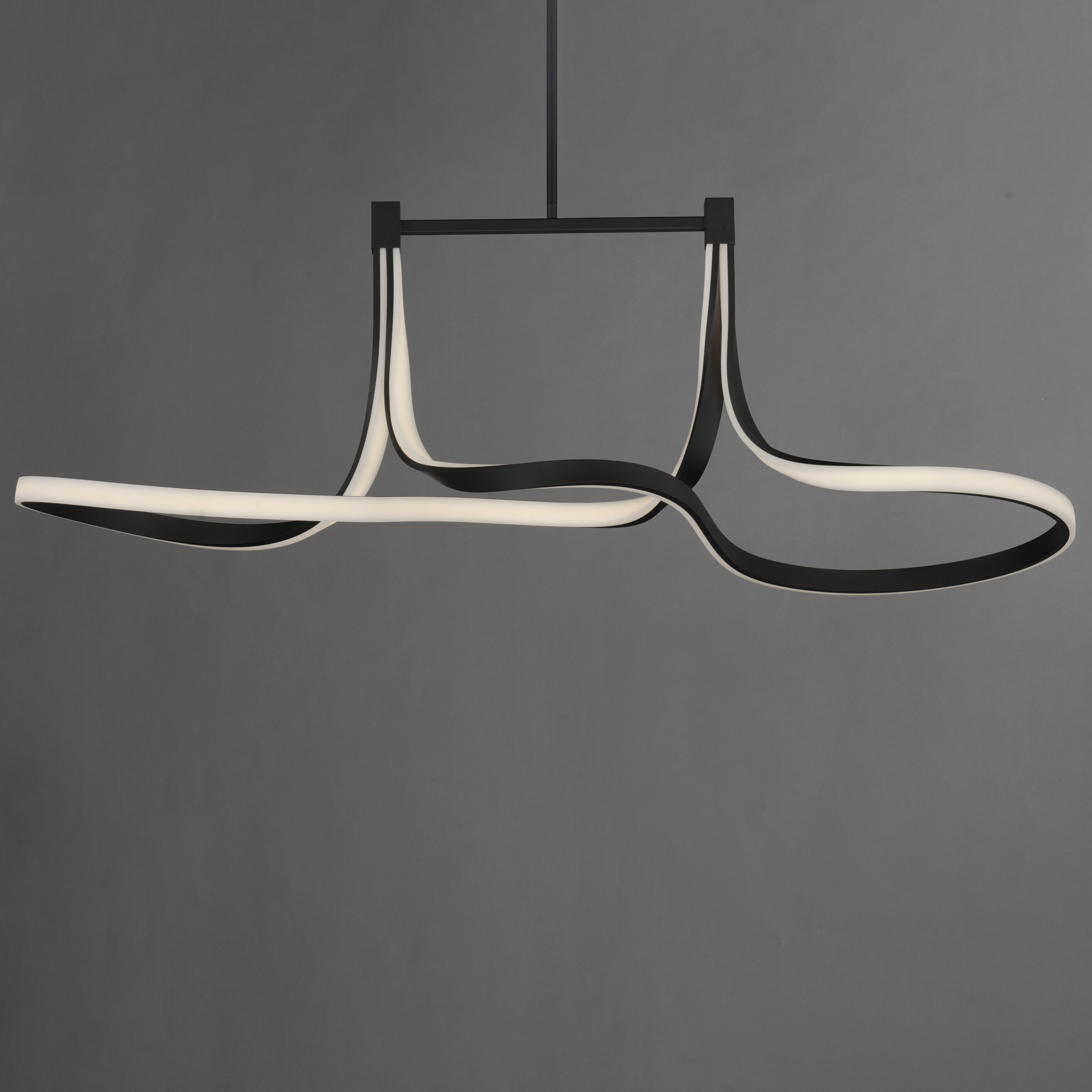 Serpentine LED 56.5 inch Black Linear Pendant Ceiling Light