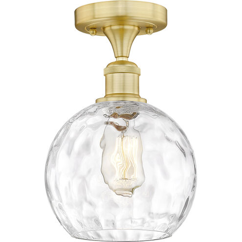 Athens Water Glass 1 Light 8 inch Satin Gold Semi-Flush Mount Ceiling Light