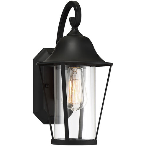 Farmhouse 1 Light 14 inch Matte Black Outdoor Wall Lantern