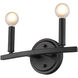 Sawyer 2 Light 12 inch Matte Black Vanity Light Wall Light