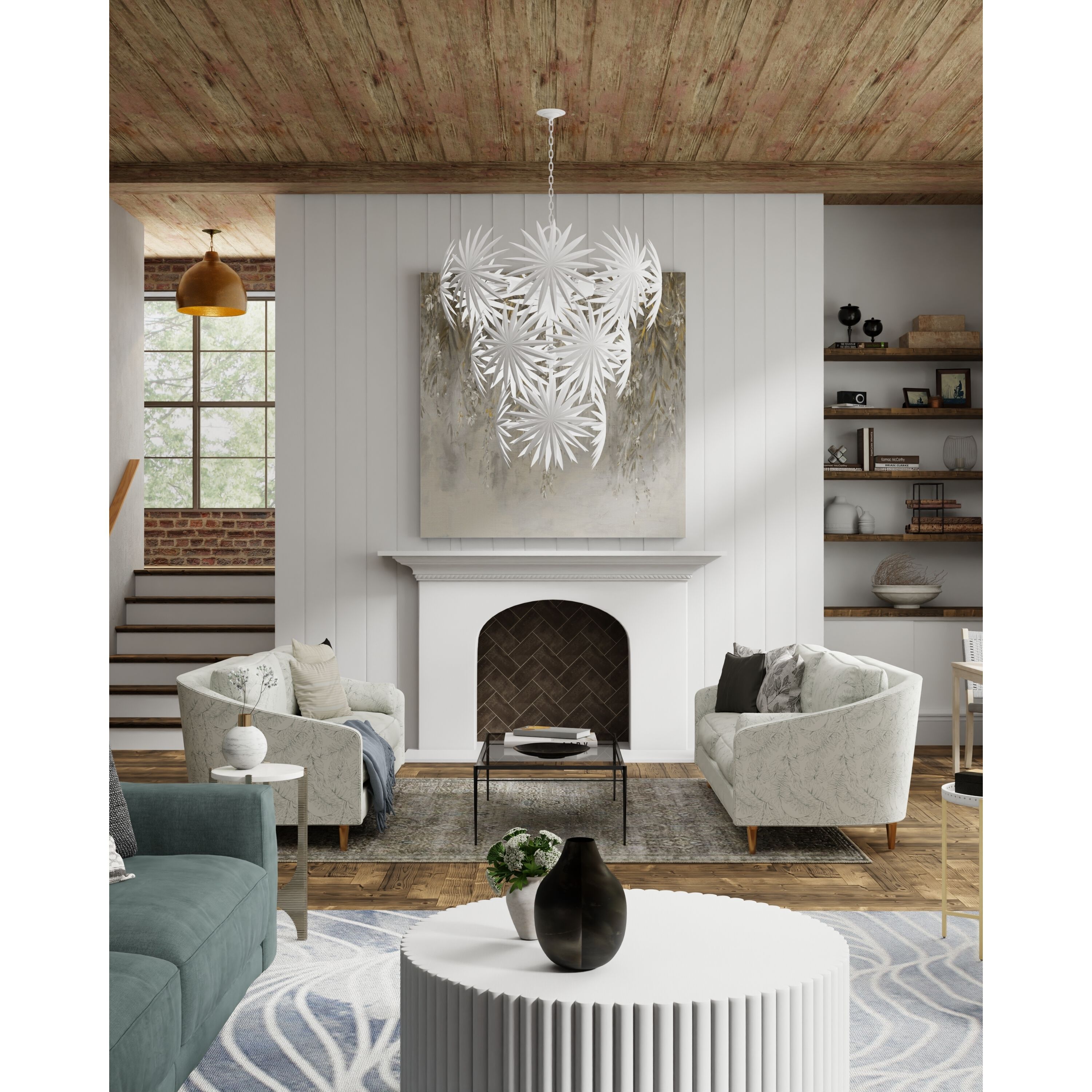 Bismarkia 13 Light 43.5 inch Gesso White Chandelier Ceiling Light, Large, Marjorie Skouras Collection