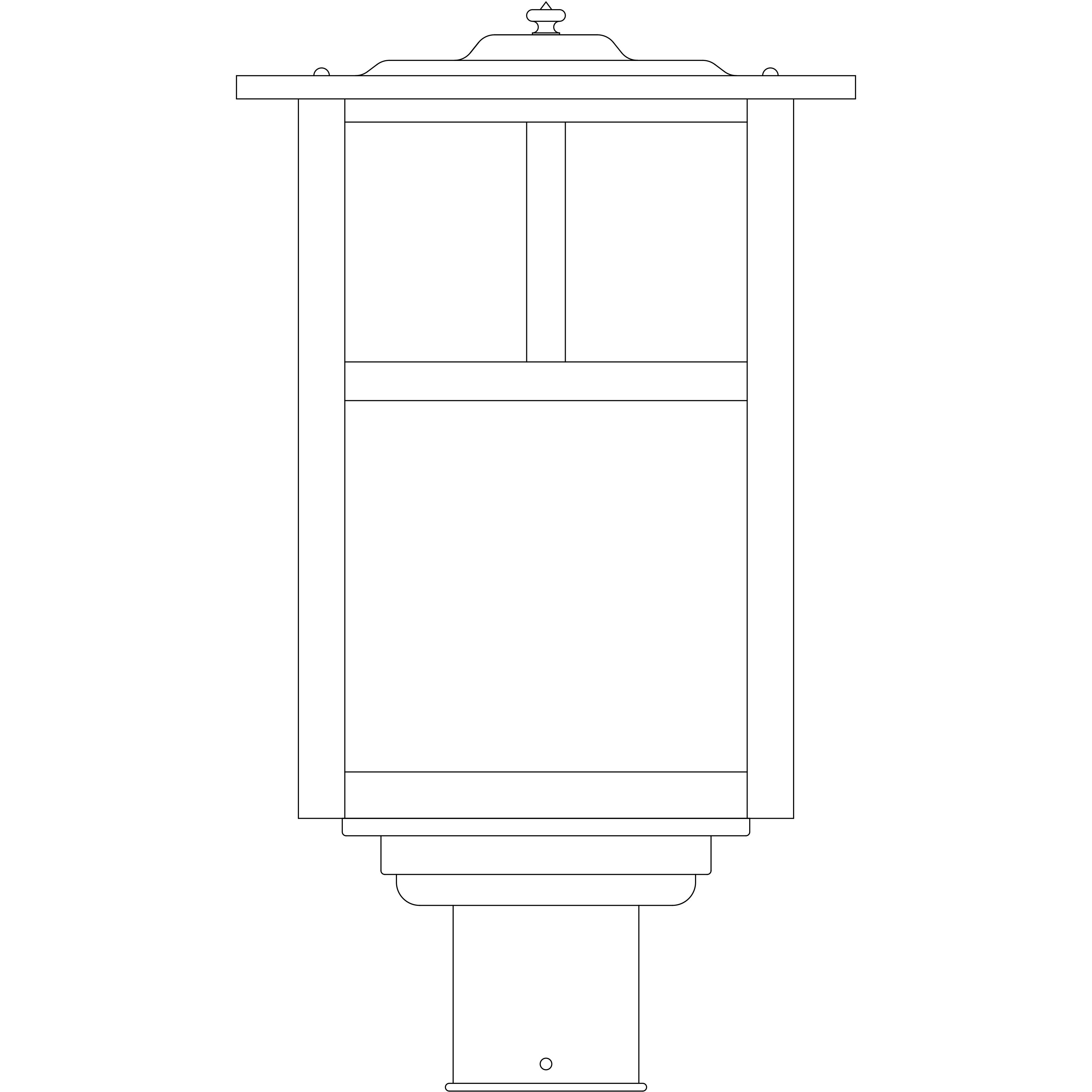 Mission 1 Light 13.25 inch Verdigris Patina Post Mount in White Opalescent, T-Bar Overlay