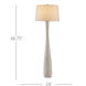 Edwell 66.75 inch 150 watt Whitewash Floor Lamp Portable Light