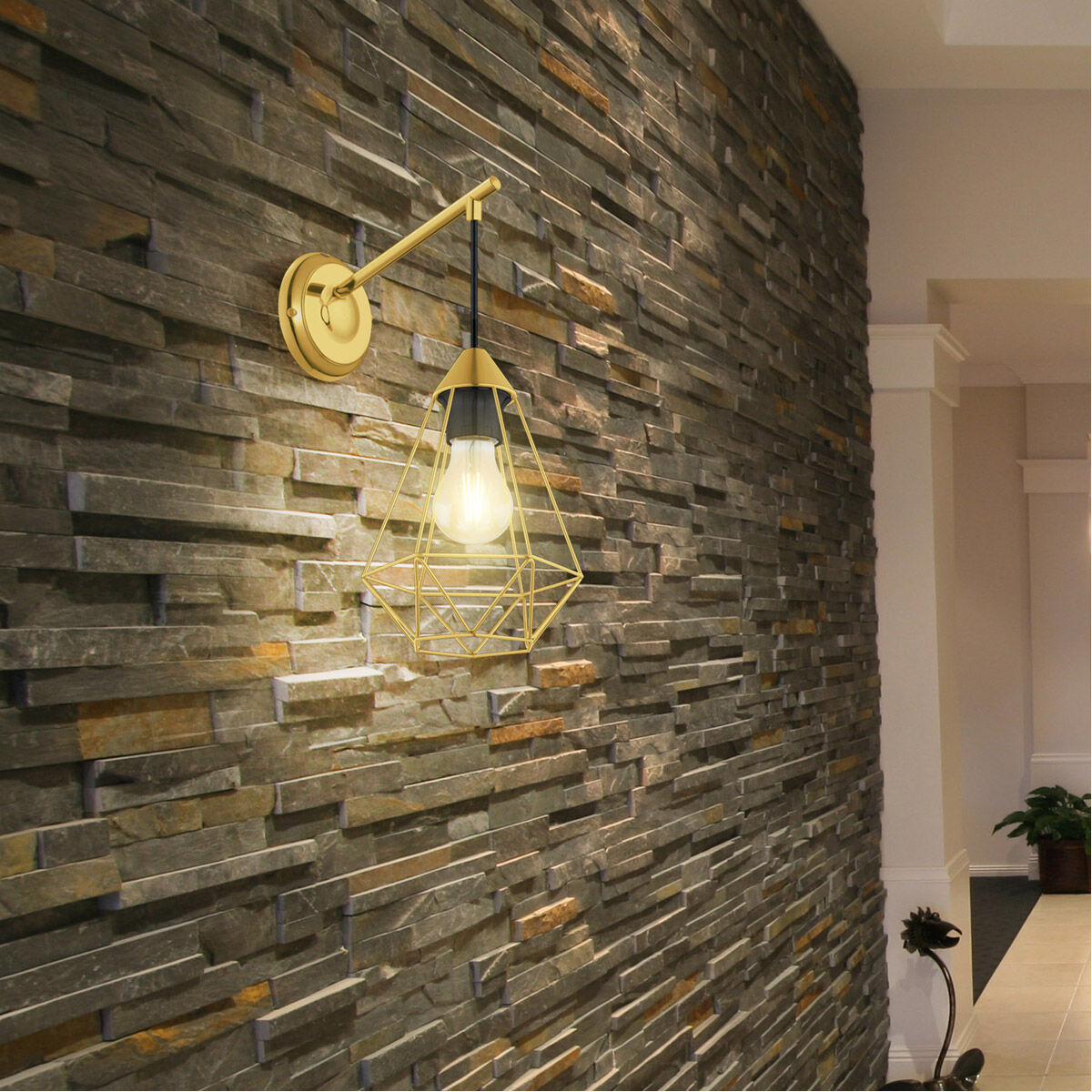 Tarbes 1 Light 6 inch Brushed Brass Wall Light