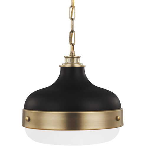 Theron 2 Light 13 inch Dark Antique Brass and Matte Black Pendant Ceiling Light