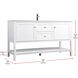 Heath 60 X 21.5 X 35 inch White Vanity Sink Set