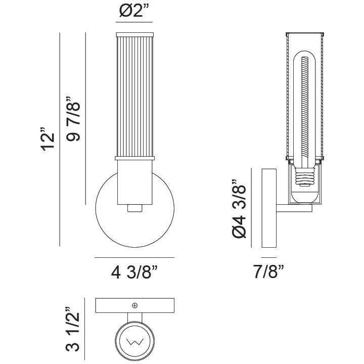 Klarice Wall Sconce Wall Light in Matte Black