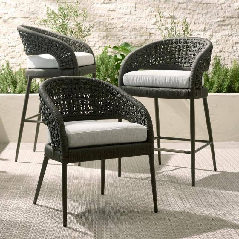 Juri Porpoise and Charcoal Brown with Dark Gray Outdoor Dining Chair