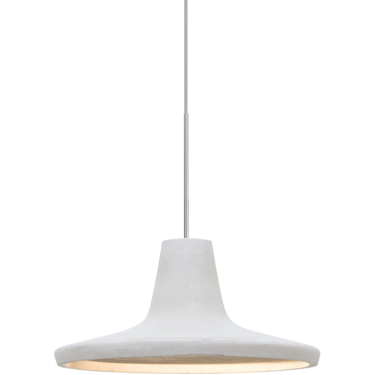 Modus LED Satin Nickel Cord Pendant Ceiling Light in White Concrete