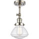 Franklin Restoration Olean 1 Light 7 inch Polished Nickel Semi-Flush Mount Ceiling Light in Seedy Glass, Franklin Restoration