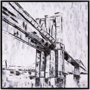Brooklyn Bridge Print with Giclee Brush Strokes Wall Art