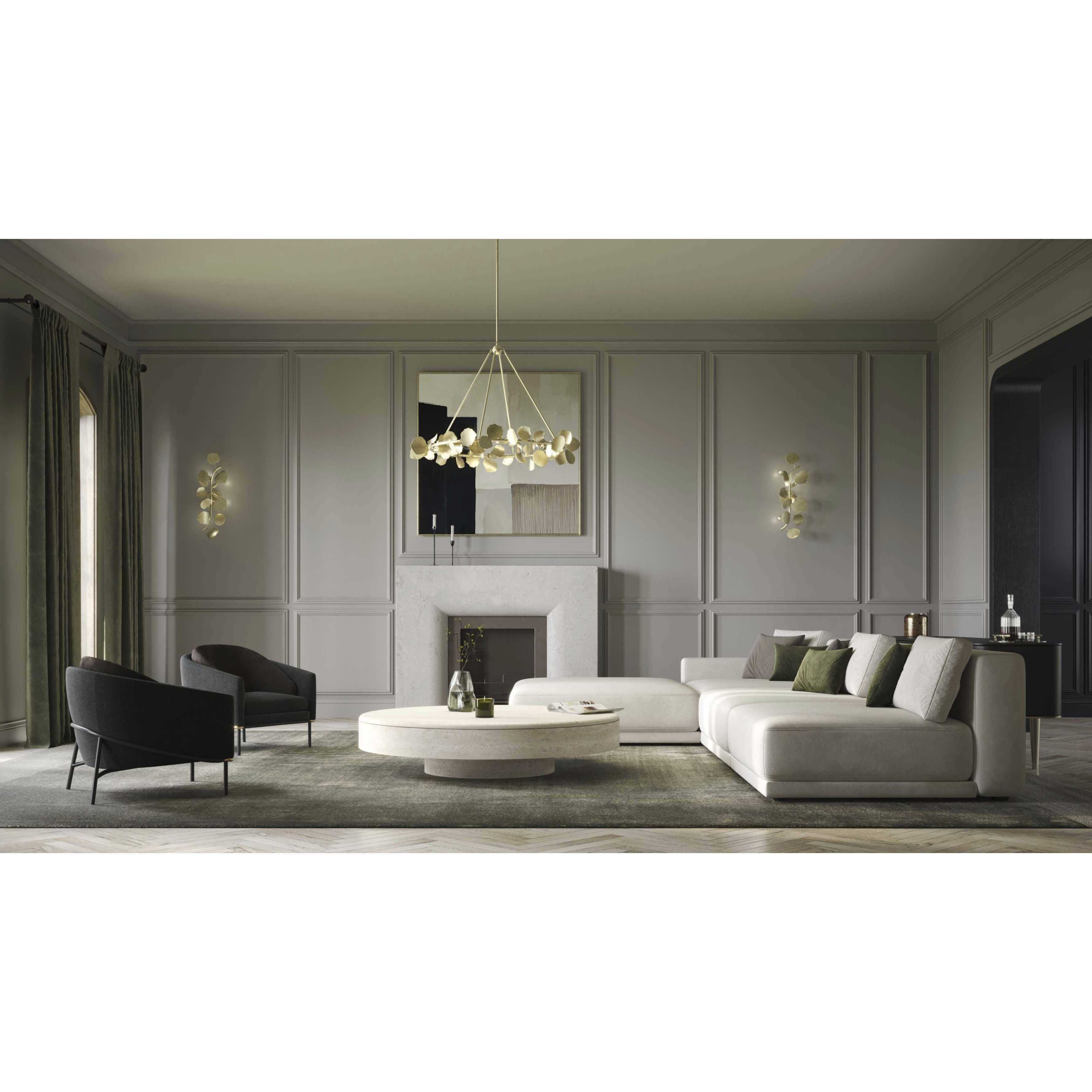 Laurel 8 Light 38 inch Gilded Silver Chandelier Ceiling Light, Design Series