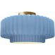 Radiance LED 14.5 inch Sky Blue and Brushed Brass Semi Flush Ceiling Light