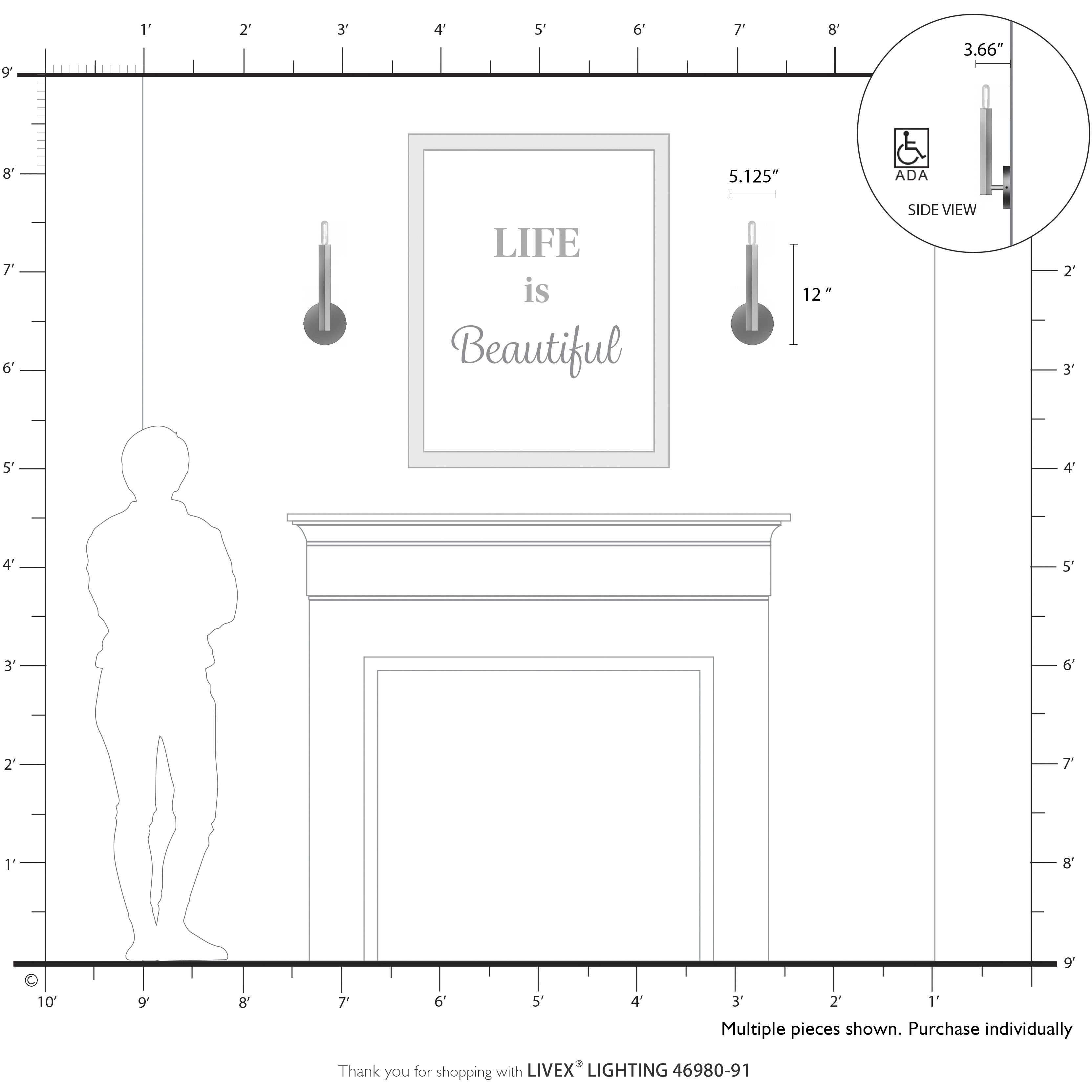 Monaco 1 Light 5.13 inch Brushed Nickel ADA Wall Sconce Wall Light