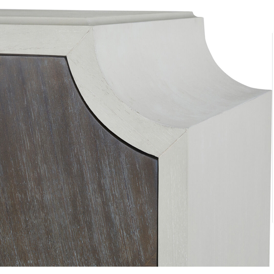 Kirsten Cerused White / Cerused Coal / Stained Brass Cabinet