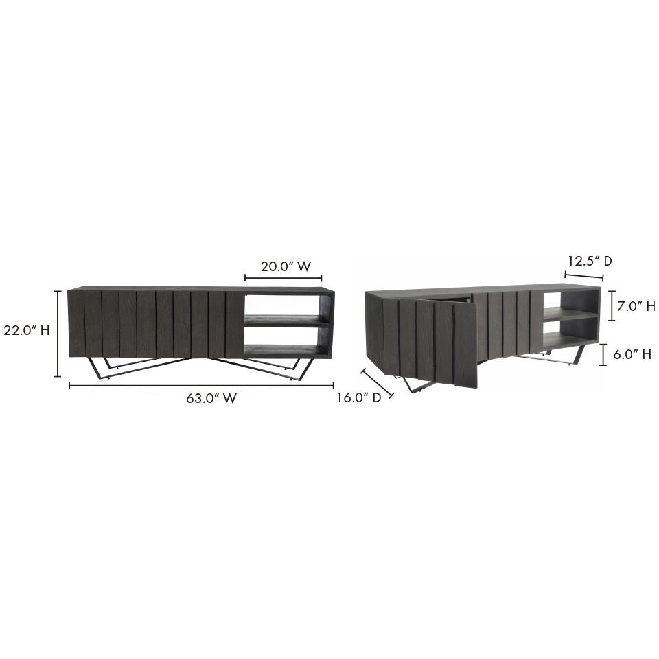 Brolio 63 X 16 inch Grey Media Console
