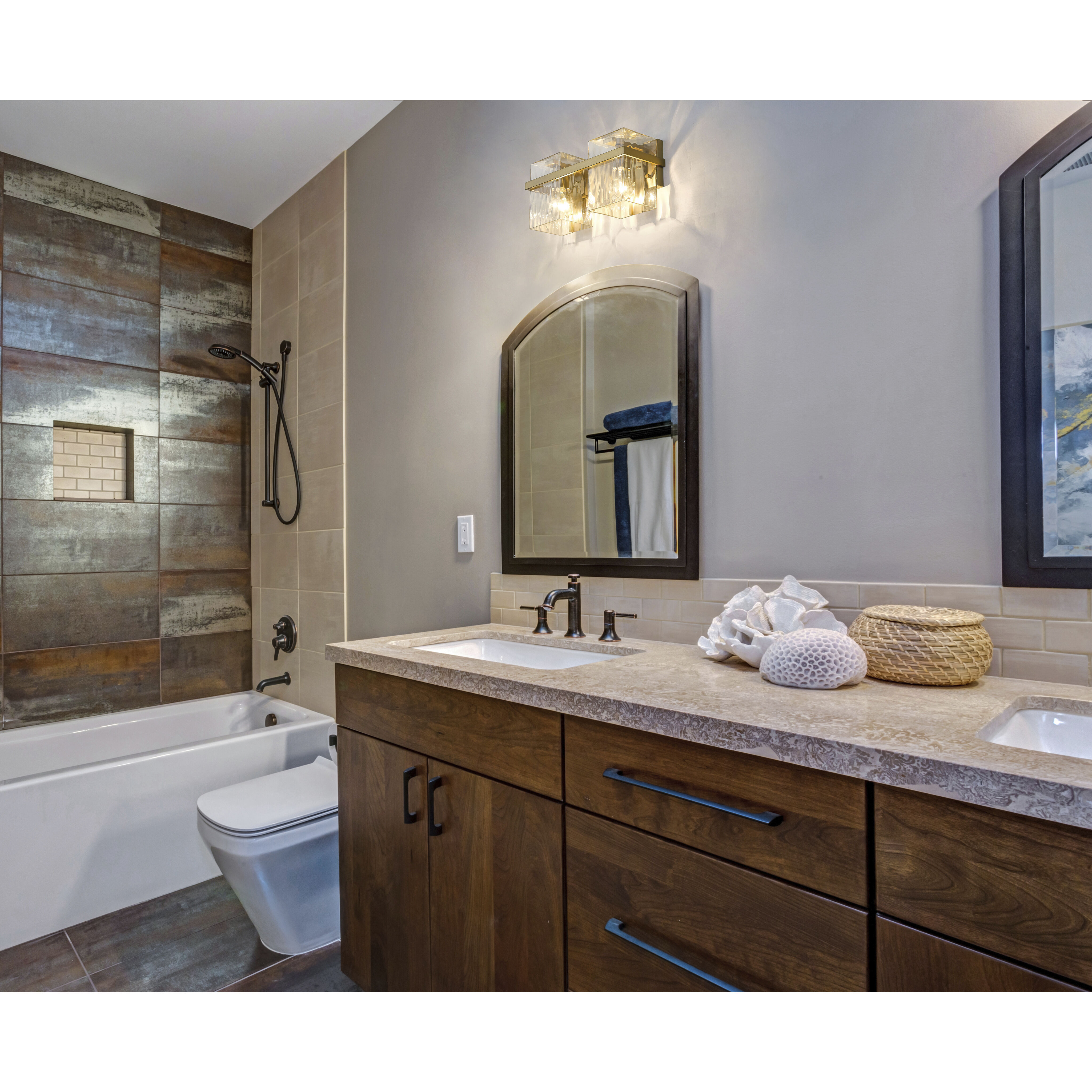 Bennington 2 Light 14.25 inch Modern Gold Vanity Wall Light