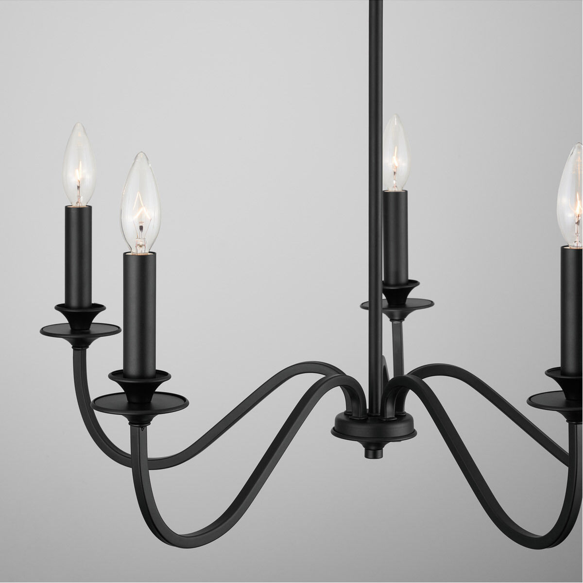 Elijah 5 Light 26 inch Matte Black Chandelier Ceiling Light