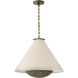 Lisa McDennon Linden 3 Light 24 inch Textured Heritage Brass Chandelier Ceiling Light
