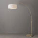 Float 92 inch 14 watt Weathered Brass Arc Floor Lamp Portable Light in White Linen