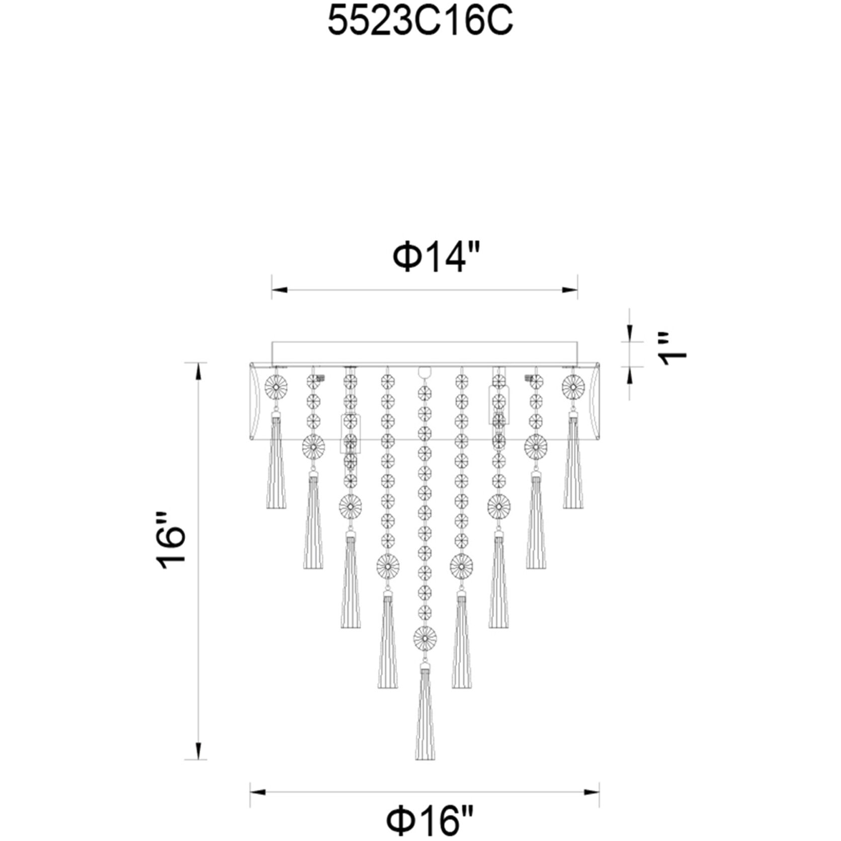 Franca 4 Light 16 inch Chrome Drum Shade Flush Mount Ceiling Light in Black