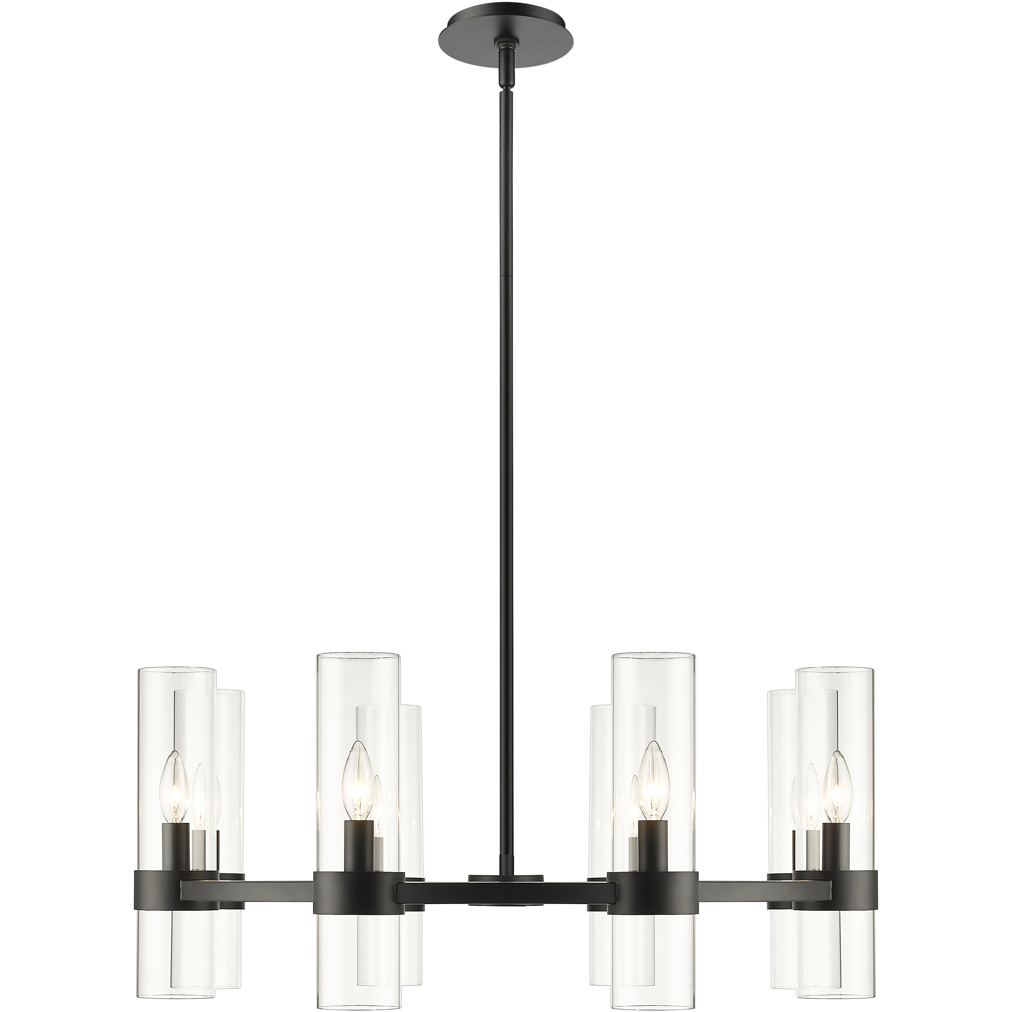 Datus 8 Light 32 inch Matte Black Chandelier Ceiling Light