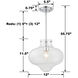 Cate 1 Light 12 inch Chrome Pendant Ceiling Light
