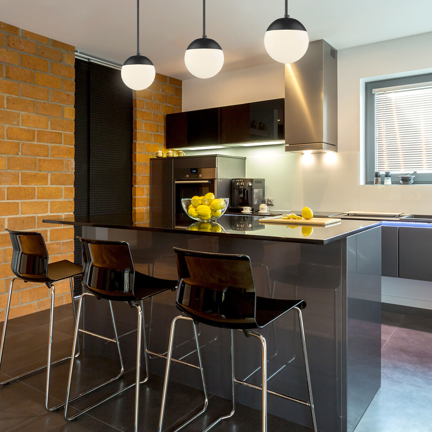 Dixon Pendant Ceiling Light in Matte Black, Small