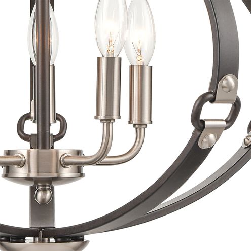Armstrong Grove 5 Light 20 inch Espresso with Satin Nickel Chandelier Ceiling Light