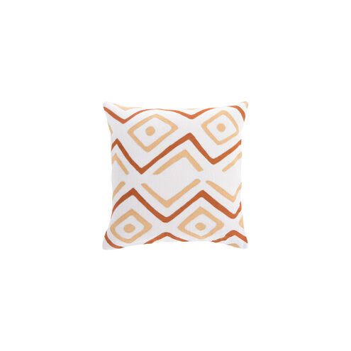 Nairobi 20 X 20 inch Beige and Burnt Orange Throw Pillow