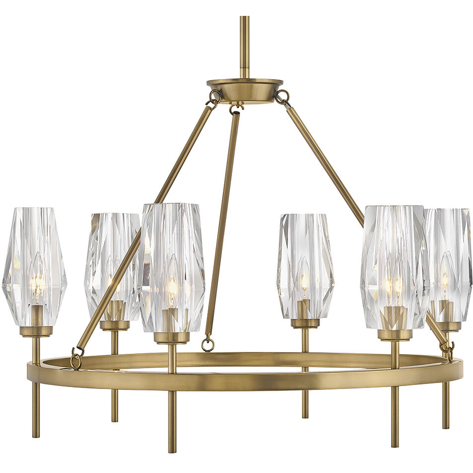 Ana 6 Light 30 inch Heritage Brass Indoor Chandelier Ceiling Light