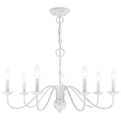 Windsor 7 Light 28 inch Antique White Chandelier Ceiling Light