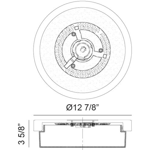 Durham LED 12.88 inch Chrome Flush Mount Ceiling Light