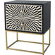 Modern 23.6 X 19.7 inch Black Side Table, 2-Drawer
