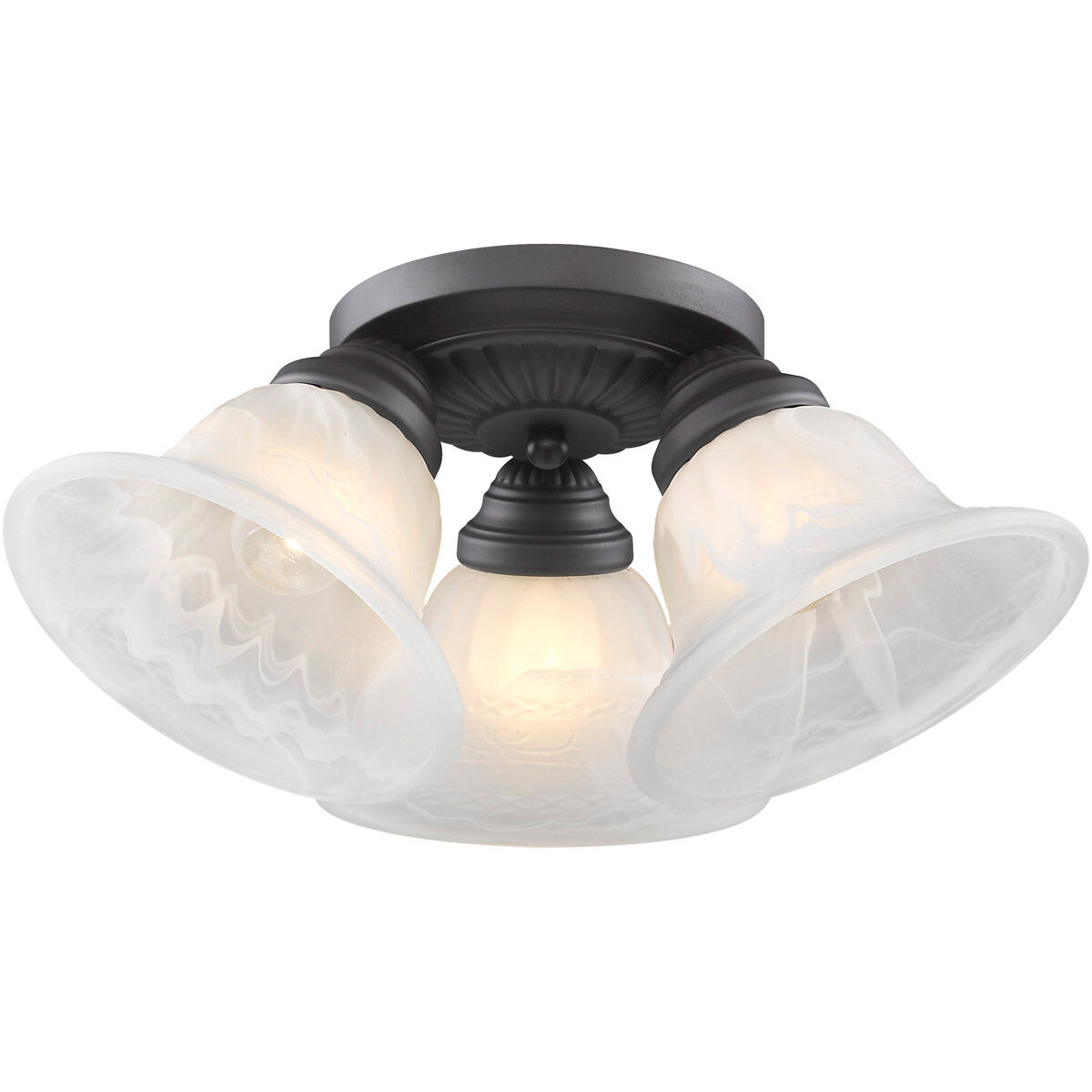 Edgemont 3 Light 15 inch Bronze Semi-Flush Mount Ceiling Light