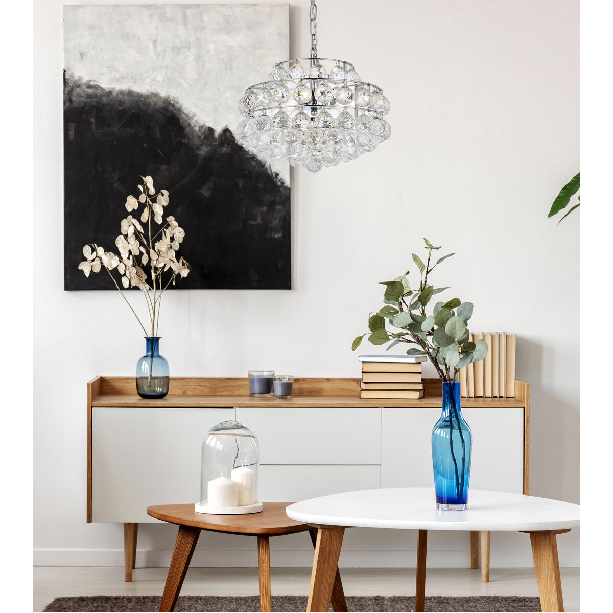 Savannah 3 Light 14 inch Chrome Pendant Ceiling Light