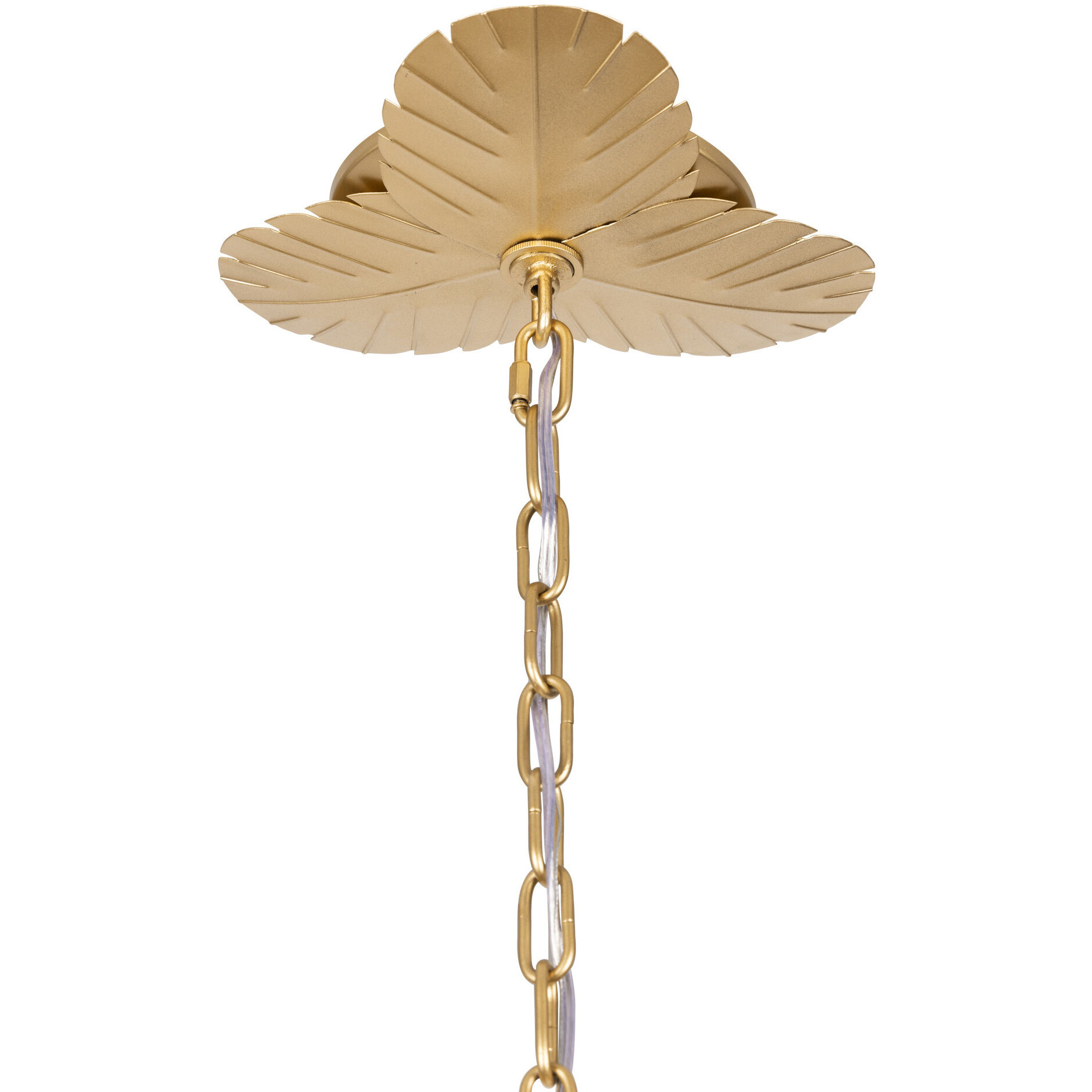 Banana Leaf 6 Light 23.25 inch French Gold with Natural Seagrass Chandelier Ceiling Light