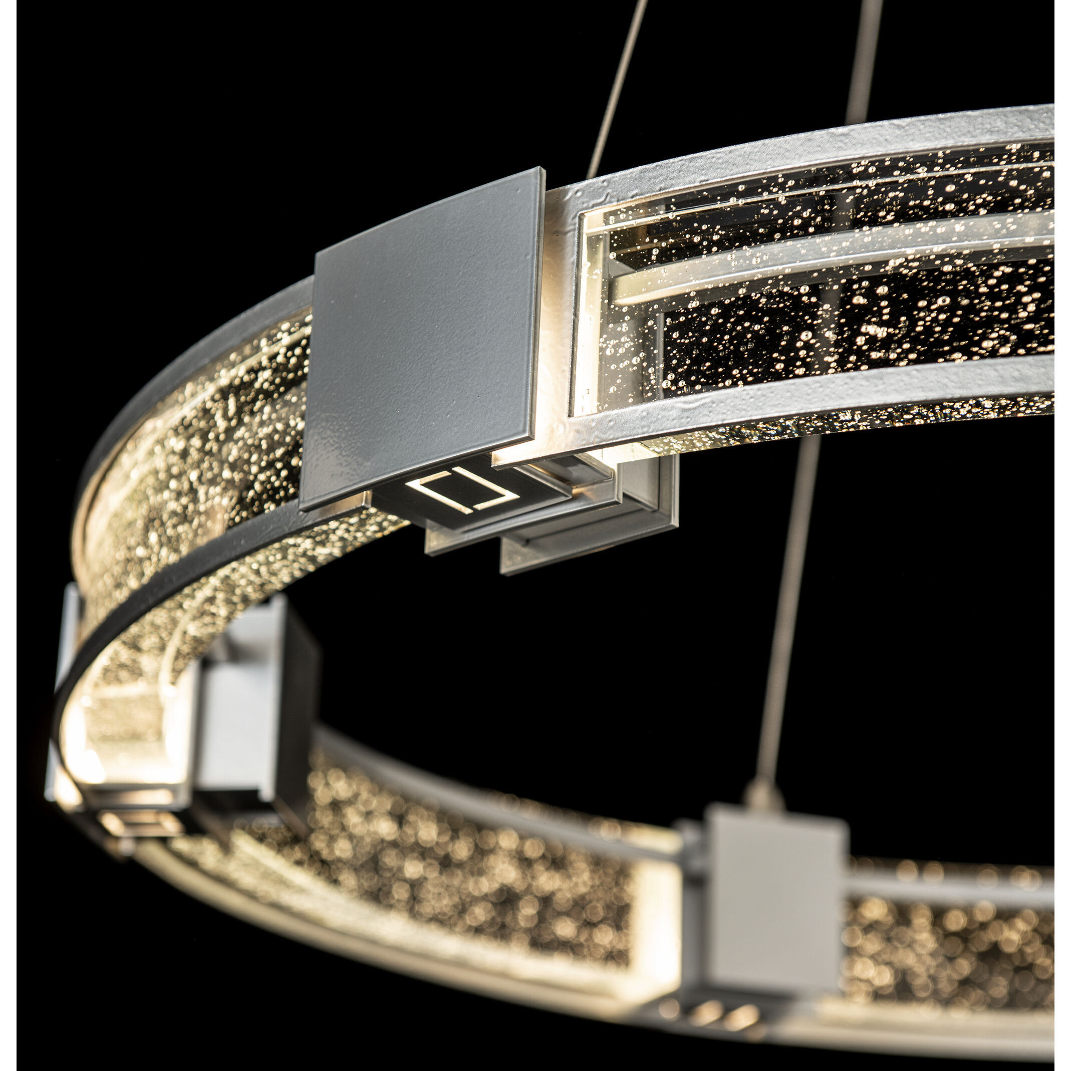 Aura 6 Light 28.9 inch Sterling Pendant Ceiling Light in Seeded Clear