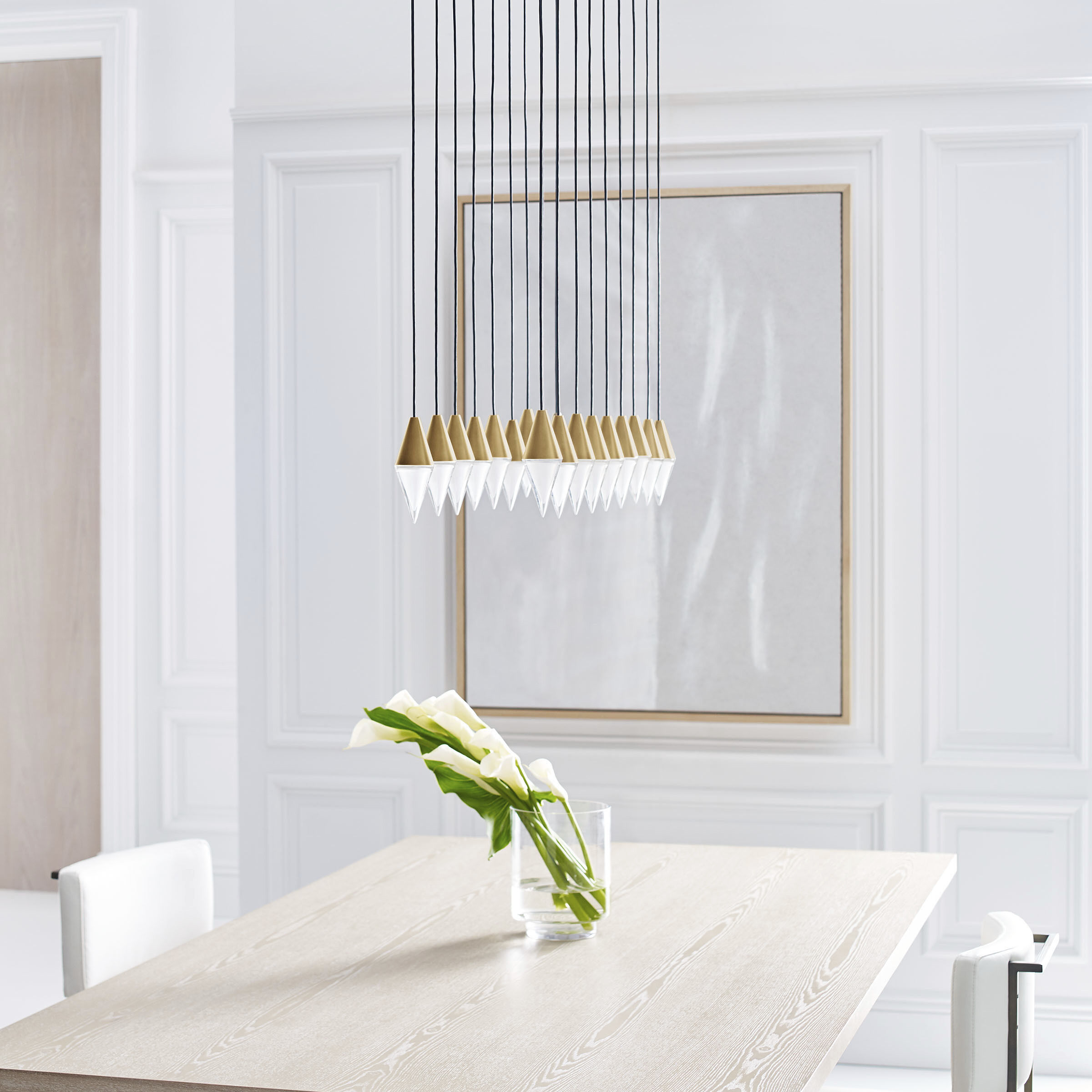 Sean Lavin Turret LED Natural Brass Chandelier Ceiling Light, Integrated LED